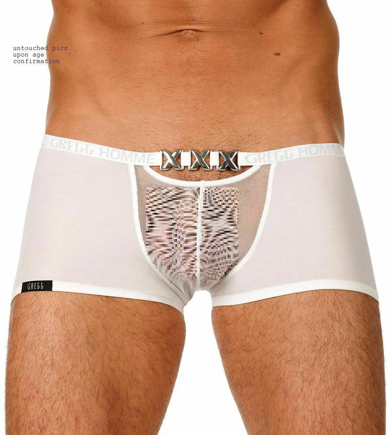 GREGG HOMME Boxer Sensuel Transparent Romantic ''PIMP'' Edition White 96605 161 - SexyMenUnderwear.com