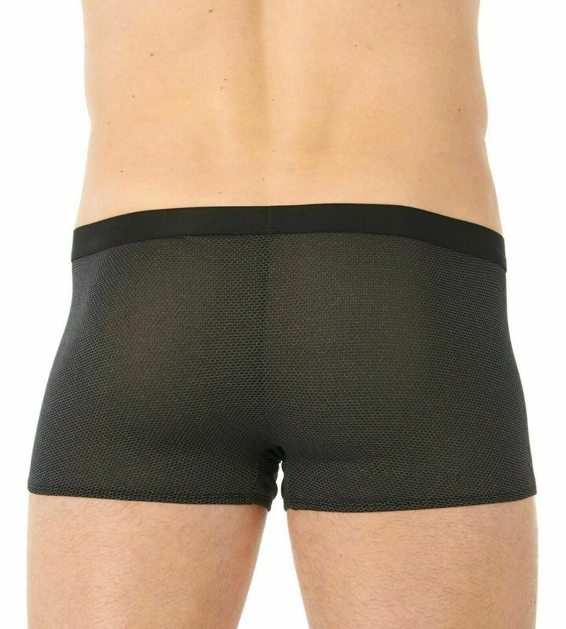 Gregg Homme Boxer Trunk HighRise HoneyComb Mesh Grey 132255 72 - SexyMenUnderwear.com