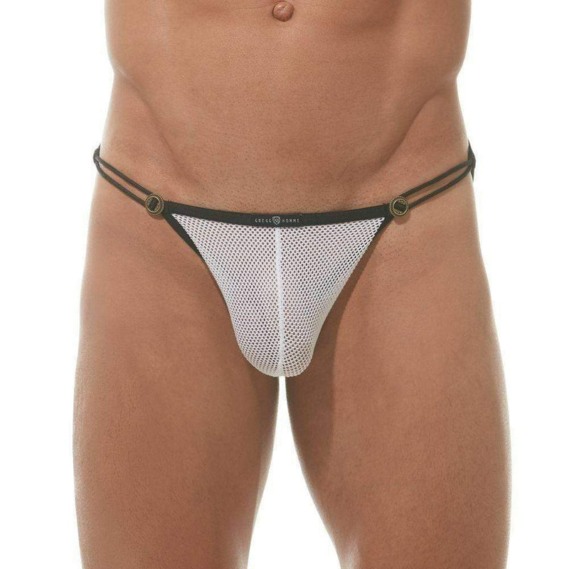 Gregg Homme Brief Conquistador Fishnet Slips White 160003 113 - SexyMenUnderwear.com