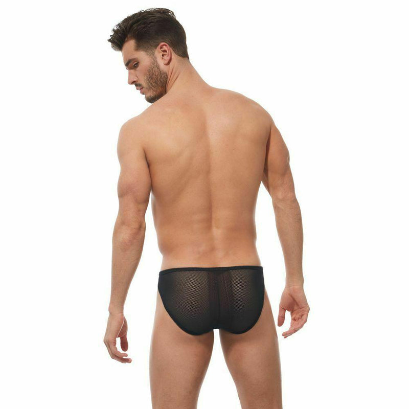 GREGG HOMME Brief Strap Slip Briefs Mesh See-Through Matte Black 170203 131 - SexyMenUnderwear.com