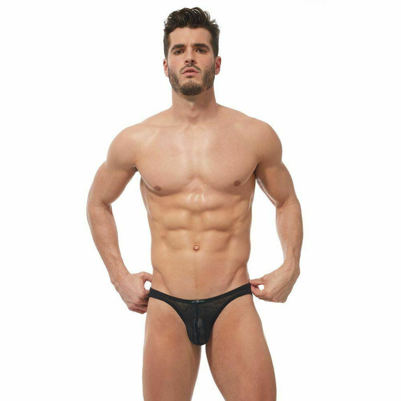 GREGG HOMME Brief Strap Slip Briefs Mesh See-Through Matte Black 170203 131 - SexyMenUnderwear.com