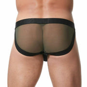 GREGG HOMME Brief Temptation Mesh With Snap Sexy Undies Khaki 152103 108 - SexyMenUnderwear.com