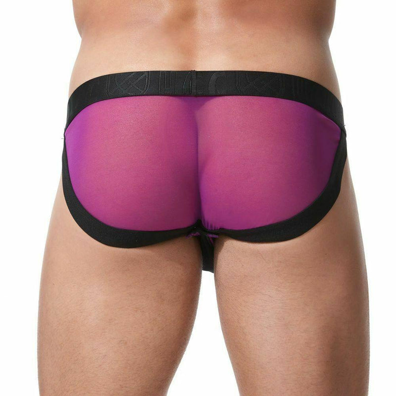 GREGG HOMME Brief Temptation Slip Briefs Mesh Pouch Unsnaps Magenta 152103 107 - SexyMenUnderwear.com