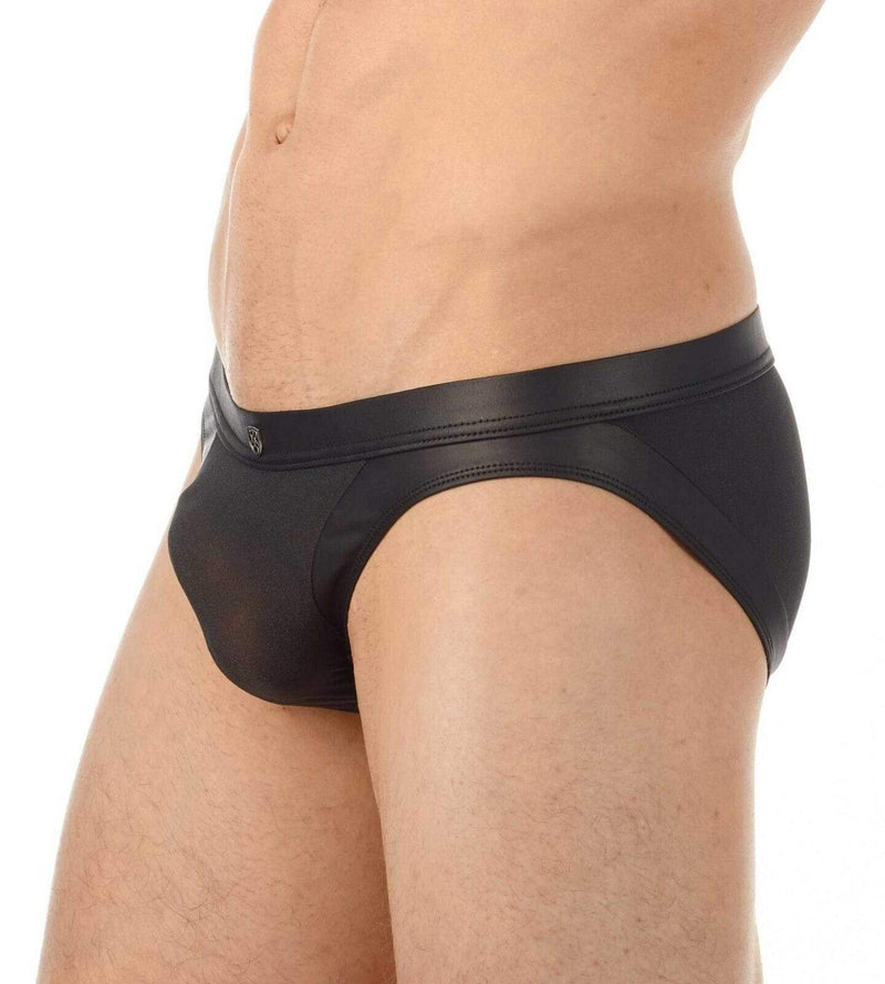 Gregg Homme Brief Two-Timer Leather Look Slip Black 130303 71 - SexyMenUnderwear.com