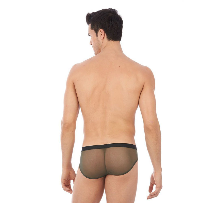 Gregg Homme Briefs Erupt Enhancer Maximizer European Sheer Mesh Khaki 140003 169 - SexyMenUnderwear.com