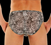 GREGG HOMME C-Ring Sheer Micro Briefs Wild Life Print R1022 2a - SexyMenUnderwear.com
