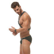 GREGG HOMME Chest X-Harness Charnel 100% Leather Adjustable Snaps O-Rings 162561 - SexyMenUnderwear.com