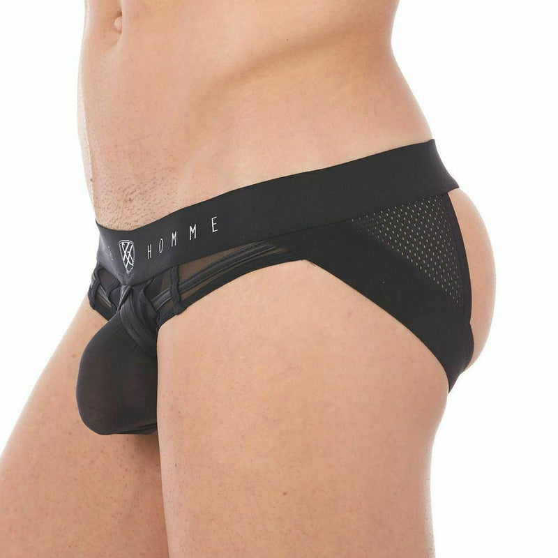 Gregg Homme Erupt Jockstrap 8 Ways Stretch Sheer Mesh Jock Black 140034 128 - SexyMenUnderwear.com