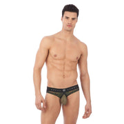 Gregg Homme Erupt Jockstrap 8 Ways Stretch Sheer Mesh Jock Khaki 140034 128 - SexyMenUnderwear.com