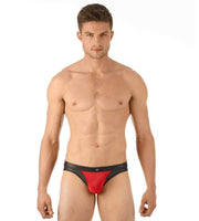 GREGG HOMME XS Gregg Homme Brief Two-Timer Faux Leather  Slip Red 130303 106