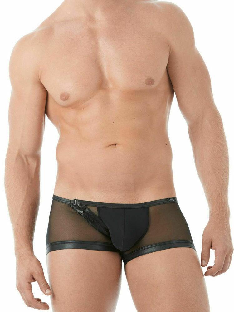 GREGG HOMME Gregg Homme Mens Boxer Brief Break In Sheer Mesh With Zipper Black 142015 9b