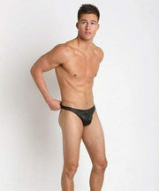 GREGG HOMME GREGG HOMME Thong Genuine Tangas 100% Real-Leather Black 132704 122