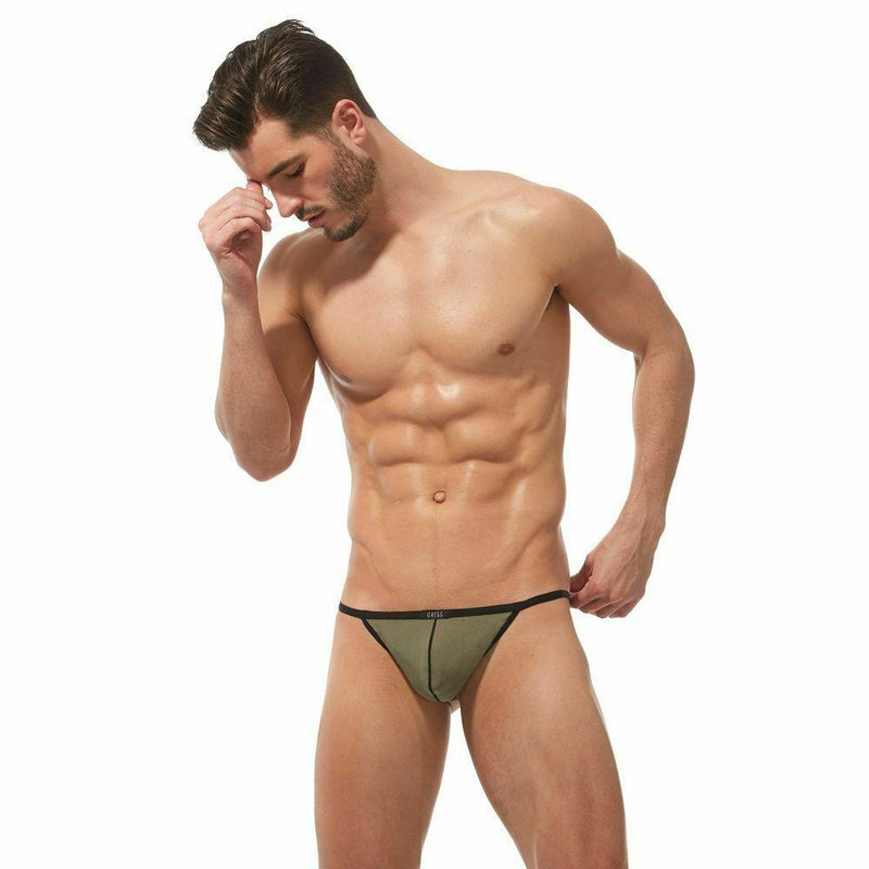 GREGG HOMME Hyper Stretch String Torridz Semi Sheer Strings Khaki 87414 17A - SexyMenUnderwear.com