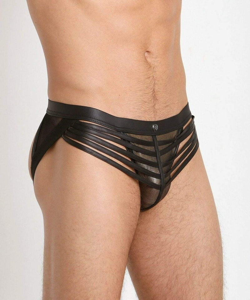 Gregg Homme Jock Mercury Metallic Mesh Leather Look Jockstrap Gold 132634 76 - SexyMenUnderwear.com