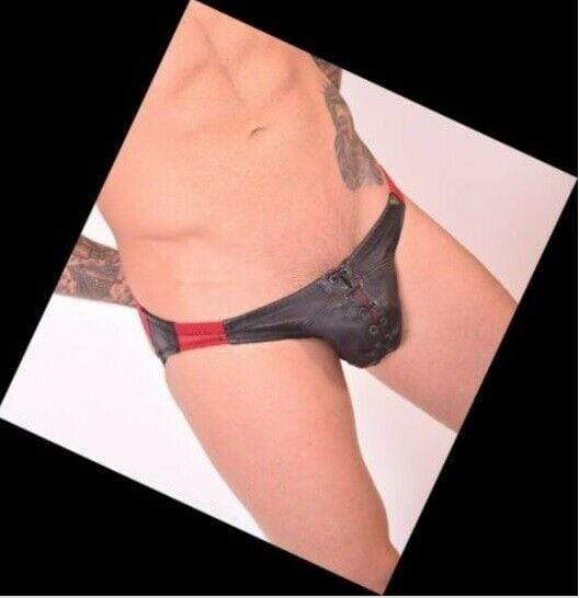 Gregg Homme Jock PLAYER Leather Jockstrap Red 143134 27 - SexyMenUnderwear.com