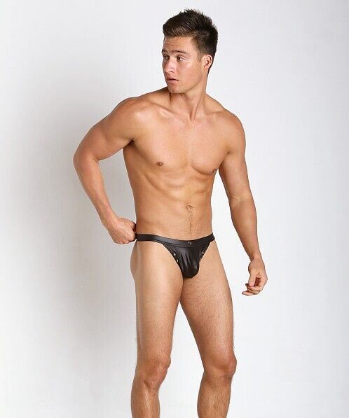 GREGG HOMME Leather-Look Thong LURE Y Strap Kinky Thongs 130504 75 - SexyMenUnderwear.com
