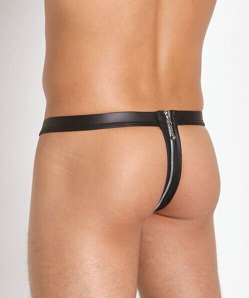 GREGG HOMME Leather-Look Thong LURE Y Strap Kinky Thongs 130504 75 - SexyMenUnderwear.com