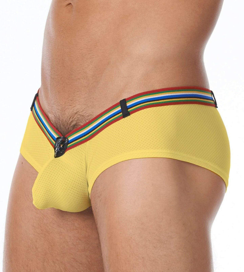 Gregg Homme Mini Boxer Brief Lover-Boy C-Ring Yellow 122105 168 - SexyMenUnderwear.com