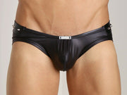 GREGG HOMME ROCKSTAR STUDDED LEATHER LOOK BRIEF 110003 132A - SexyMenUnderwear.com