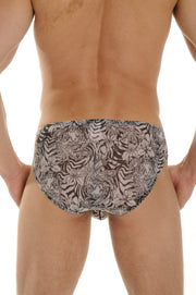 GREGG HOMME Sheer No C Ring Micro Brief Wild Life Print NR1023 2B - SexyMenUnderwear.com