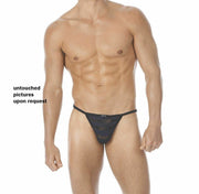 Gregg Homme String Mesh Encore Pouch Mens G-String Navy 122614 146 - SexyMenUnderwear.com