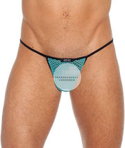 GREGG HOMME T-Back Strings Beyond Doubt Net Mesh G-String Aqua 110214 155 - SexyMenUnderwear.com