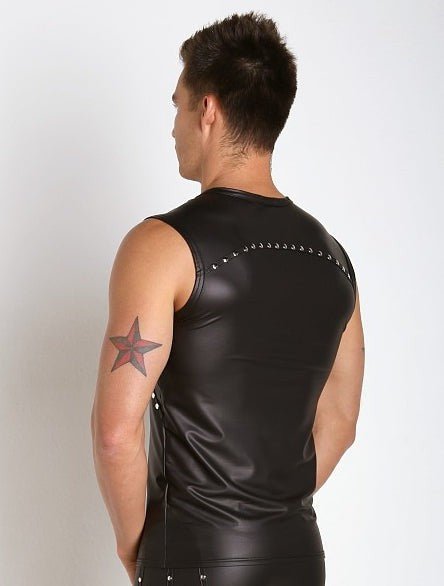 Gregg Homme Tank Top Lure Leather-Look Sleeveless 130522 GT1 - SexyMenUnderwear.com