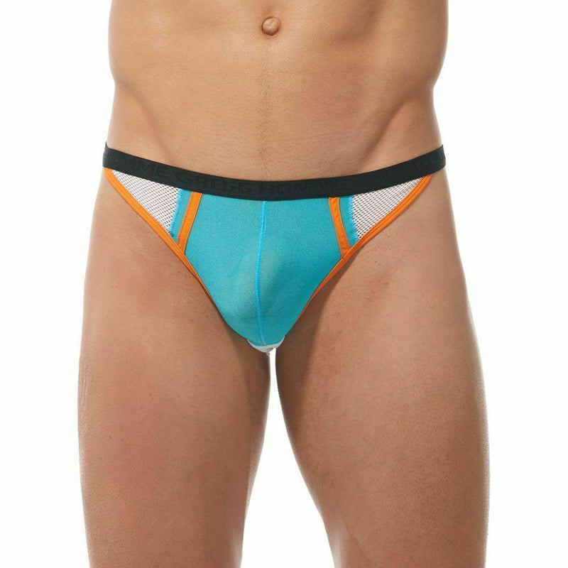 Gregg Homme Thong Challenger Sporty Mesh Thongs White/Orange 170504 64 - SexyMenUnderwear.com