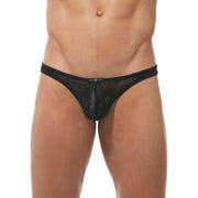 GREGG HOMME Thong Strap Tangas Mesh Fetish See-Through Matte Black 170204 131 - SexyMenUnderwear.com