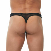 GREGG HOMME Thong Strap Tangas Mesh Fetish See-Through Matte Black 170204 131 - SexyMenUnderwear.com