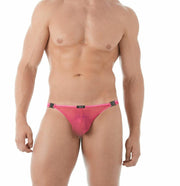 Gregg Homme Thong Suspender Mesh C-Ring Tangas Pink 142804 123 - SexyMenUnderwear.com