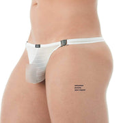 Gregg Homme Thong Suspender Mesh Detachable Clips Tangas White 142804 123 - SexyMenUnderwear.com