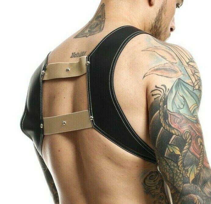 Harness MOB DNGEON Faux-Leather CropTop C-Ring Harness Goldeneye DMBL08 7