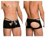 Hidden Boxer Lingerie Open Butt Boxers Trunk Black 957 4 - SexyMenUnderwear.com