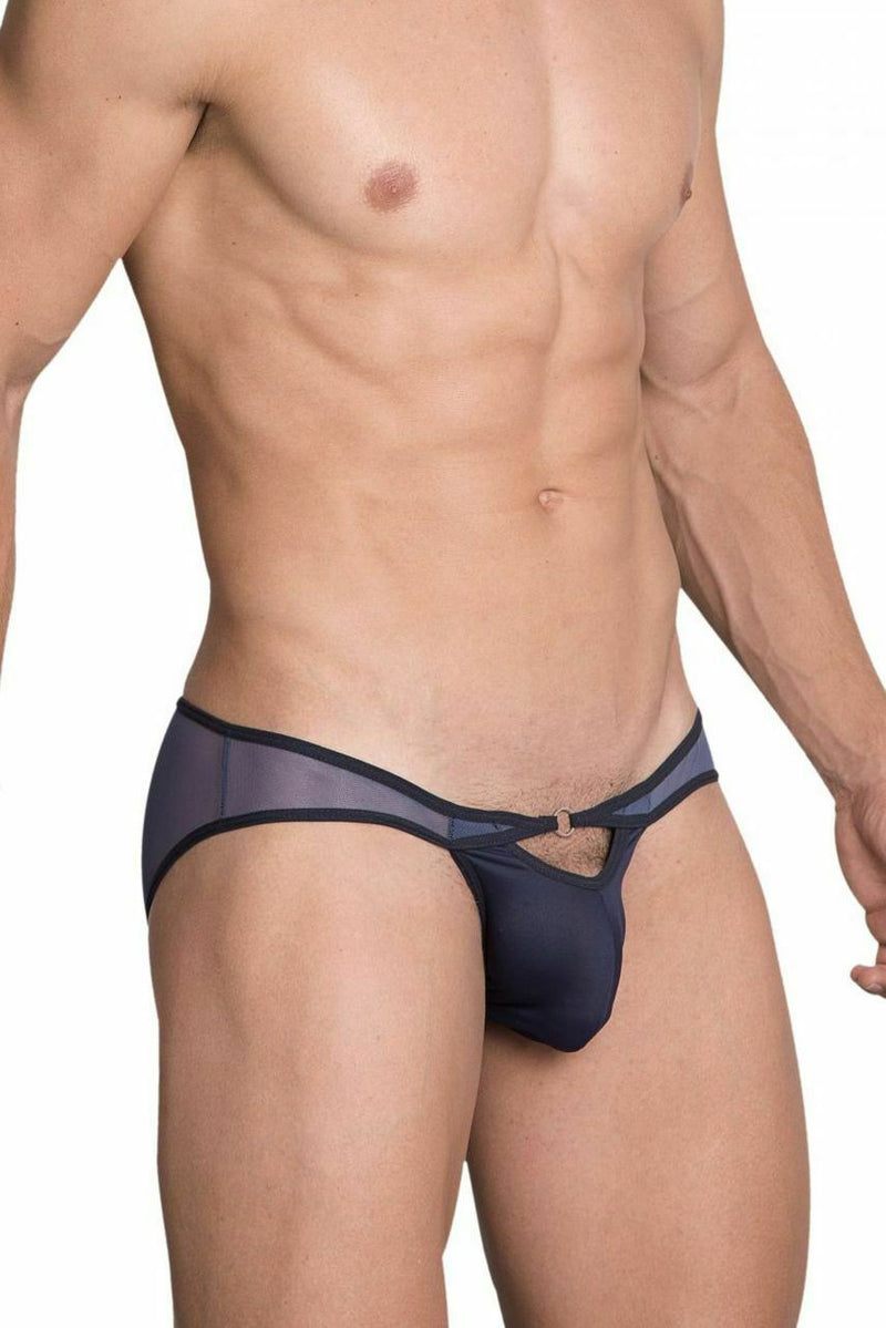 Hidden Brief/Thong O-Ring Pouch Microfibre Mesh Bikini Blue 960 9 - SexyMenUnderwear.com