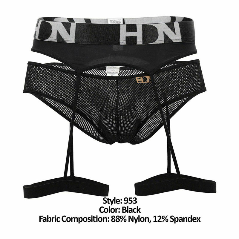 HIDDEN Garterbelt Mesh Briefs Sexy lingerie For Men Black 953 5 - SexyMenUnderwear.com