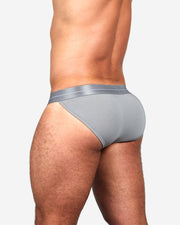 ICON Brief TEAMM8 Micro-Modal Quick Dry Fabric Sexy Slip Briefs Grey 9 - SexyMenUnderwear.com