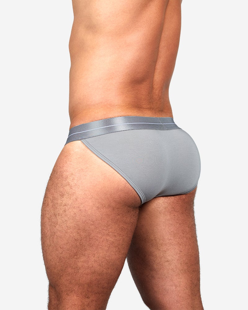 ICON Brief TEAMM8 Micro-Modal Quick Dry Fabric Sexy Slip Briefs Grey 9 - SexyMenUnderwear.com