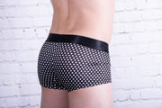 INTYMEN Boxer Mens Underwear Trunk Dots Black Ing053 MX2 - SexyMenUnderwear.com