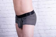 INTYMEN Boxer Mens Underwear Trunk Dots Black Ing053 MX2 - SexyMenUnderwear.com