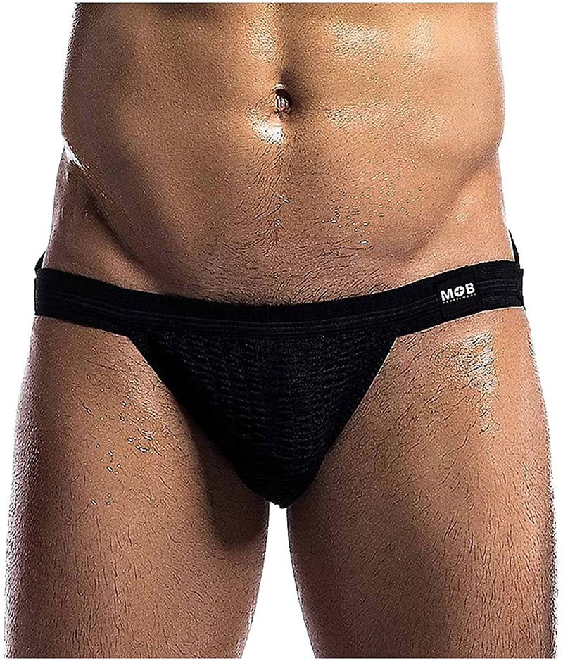 Jock Malebasics MOB Jockstrap Fetish Swim-Jock Lycra Black MBL101 1 - SexyMenUnderwear.com
