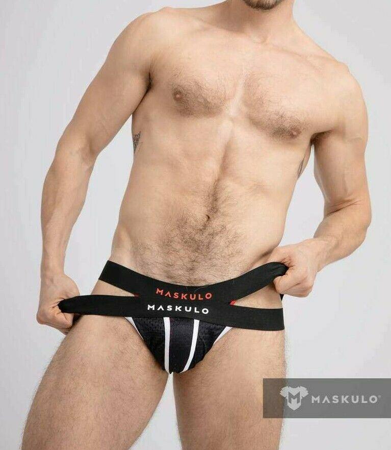 Jock MASKULO Elastic Mesh Jockstrap Breathable Sports Classy White JS076-80 16 - SexyMenUnderwear.com