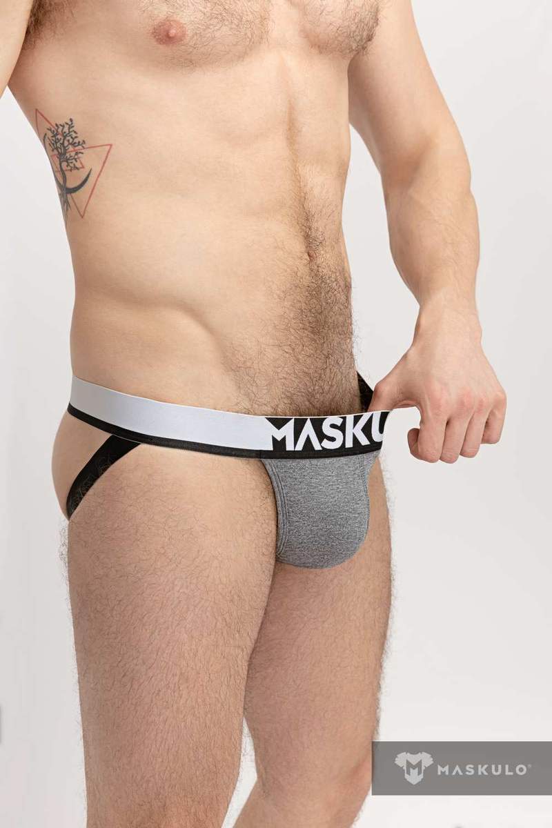 Jockstrap MASKULO Microfiber Jock Silky Band Gray JS162-93 26 - SexyMenUnderwear.com