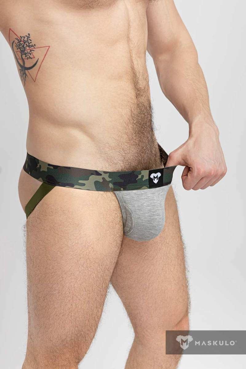 Jockstrap MASKULO Military Cotton Jock Gray JS160-93 16 - SexyMenUnderwear.com