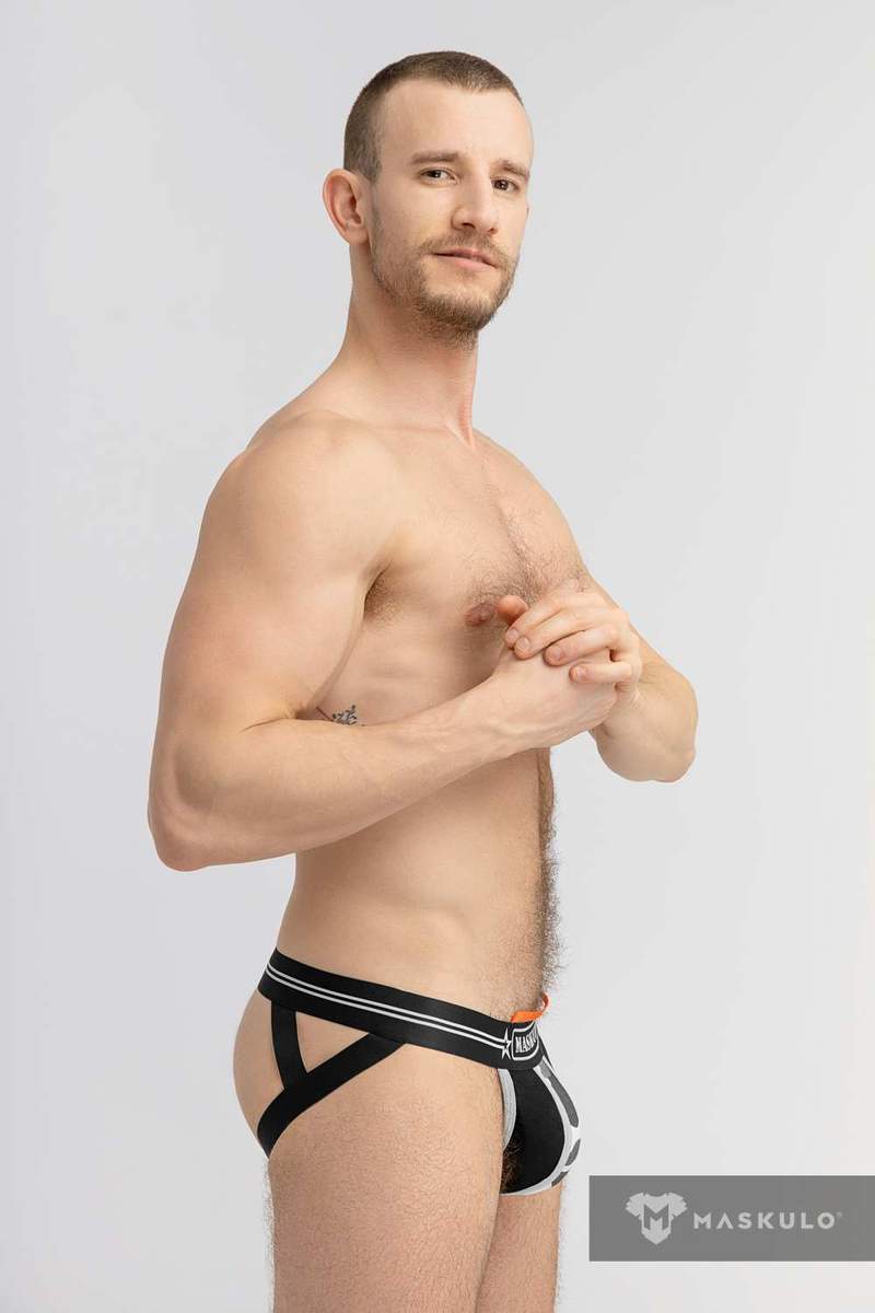Jockstrap MASKULO Military Jockstraps With Lifter Black JS163-93 17 - SexyMenUnderwear.com
