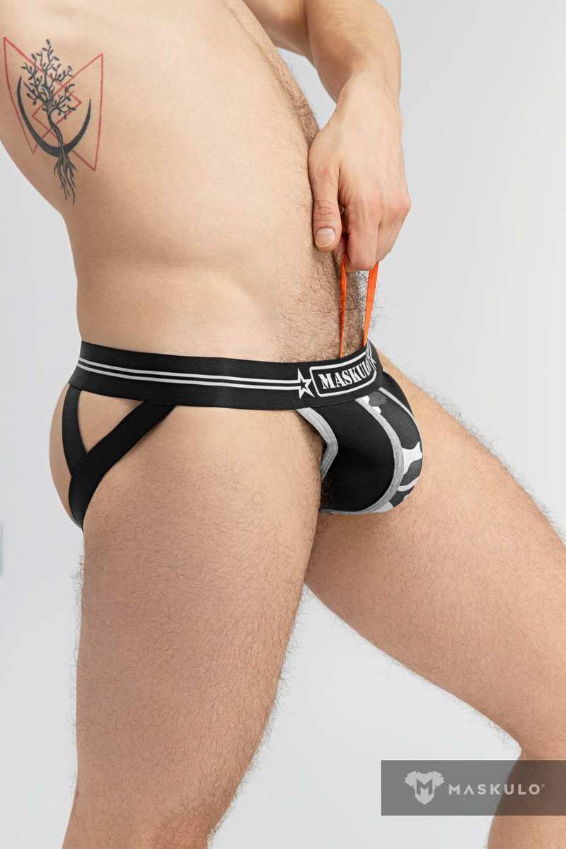 Jockstrap MASKULO Military Jockstraps With Lifter Black JS163-93 17 - SexyMenUnderwear.com