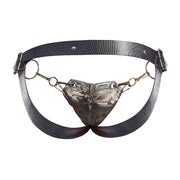 Jockstrap MOB DNGEON Eroticwear Snap Jock Faux Leather Titanium Camo O/S DMBL03 - SexyMenUnderwear.com