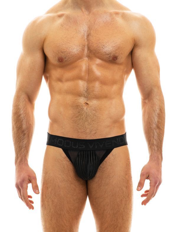 Jockstrap Modus Vivendi Tiffany's Velvet Jock Low-Rise Cut Black 12011 29 - SexyMenUnderwear.com