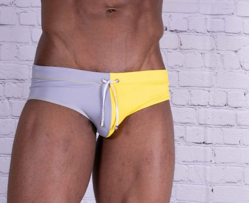 JOR Swimwear Verona Swim Brief Swimsuits Yellow-Grey 0758 2 - SexyMenUnderwear.com