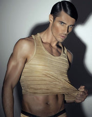 Kit Gregg Homme LUX Tank Top and Boxer Soft Gold 102222-05 - SexyMenUnderwear.com